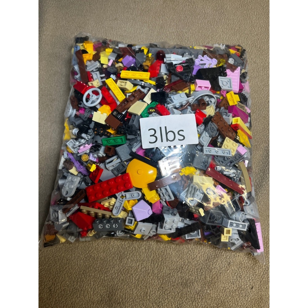 LEGO Bulk Bricks Pieces Assorted Lot 3 lbs Mixed Colors Shapes Specialty Parts